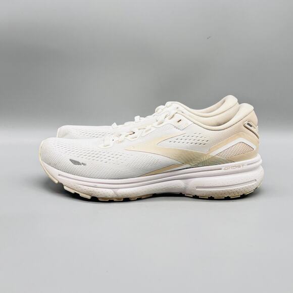 Brooks Shoes Womens 7.5 White Cream Ghost 15 Low Top Running Athletic Sneakers - Picture 4 of 12